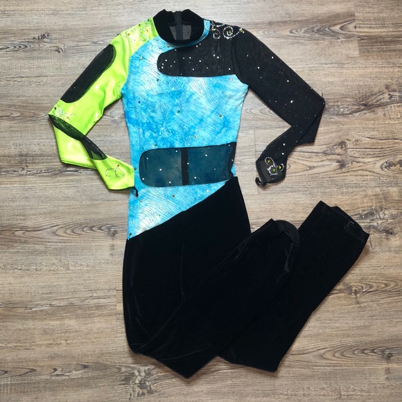 Dance Sophisticates Velvet  & Mesh Dance Pant Suit - Picture 2 of 15